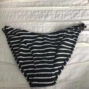 Black and white striped bikini top
